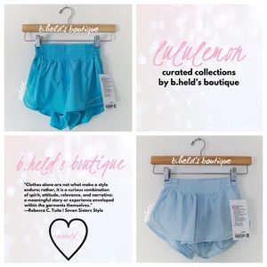 🌩️🩵 lululemon Powdered Electric Turquoise Hotty Hot Short 2.5" Bundle Sz 0 NWT